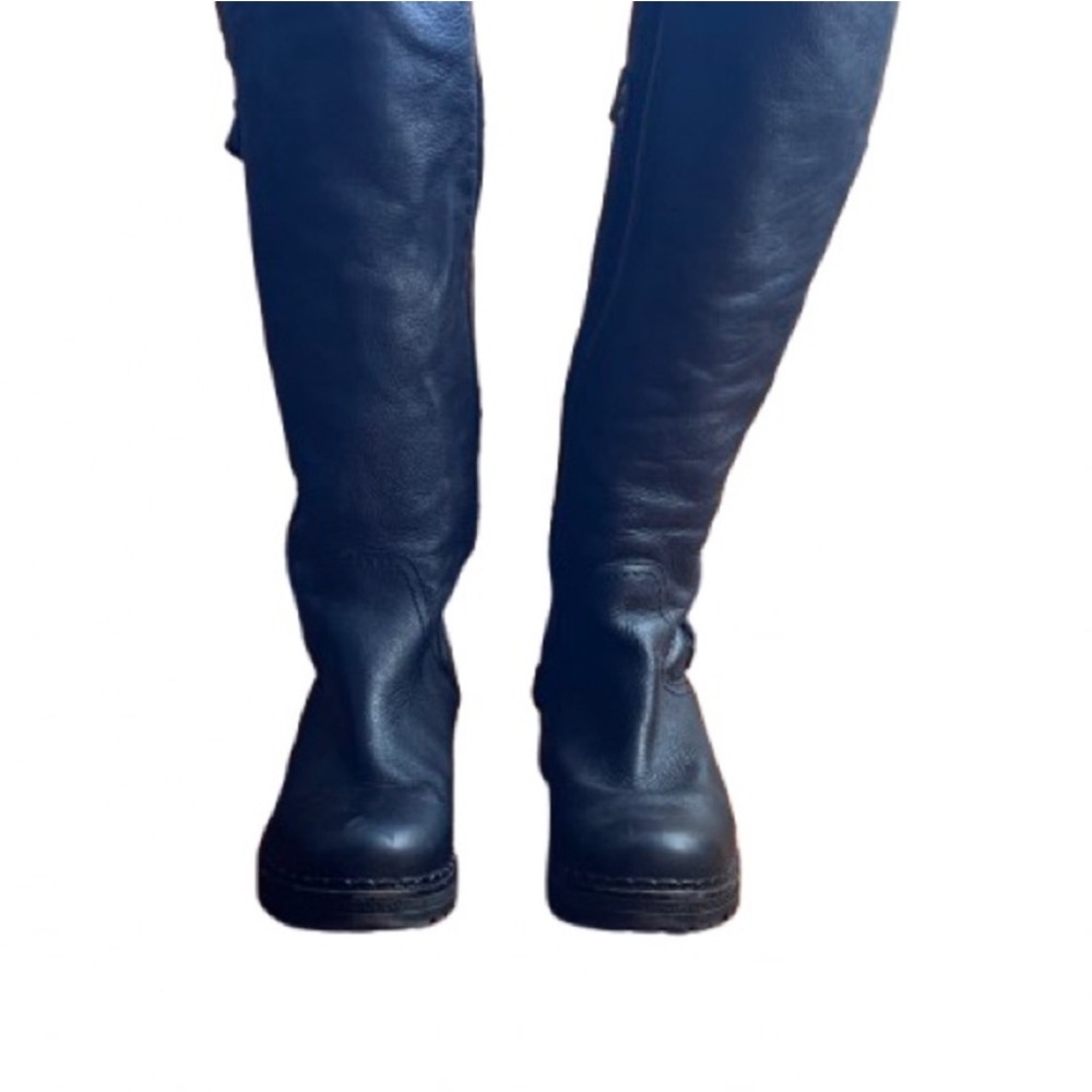 Musse & Cloud Black Lug Sole Fleece Lined Moto Boots EUR 40 / US 9 - Picture 4 of 11